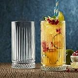 Pasabahce Elysia Longdrink Glas im Retro-Design und Kristall-Look 280ml 4-Stück 520125