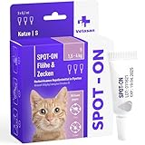 Vetasan Spot-ON für Katzen 1,5-4kg (S) | gegen Flöhe & Zecken | 3 Monate Schutz | ohne Chemie | Zeckenmittel für Katzen | Floh- und Zeckenschutz für Katzen