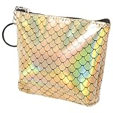 Homoyoyo Kleine Geldbörse für Damen Glänzende PU Clutch mit Reißverschluss Vielseitig Einsetzbar für Karten Münzen Kleine Gegenstände für Unterwegs