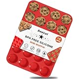 Anaeat Silikon-Muffinform – Mini-Cupcake-Tablett für 24 Tassen, antihaftbeschichtete Silikon-Backformen für Muffin-Kuchen, Cupcakes, Schokolade, Brot, Torten und Desserts, einfach herausspringen