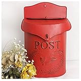 FOELANNE Wandmontage Vintage große Räume Klassische Mail BO Briefkasten Briefkasten Vintage Schmiedeeisen Villa Mailbox for Office Company Outdoor Drop Box(D)