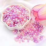 150 Stück/Packung, Perlen mit Loch, gemischte Größen 3/4/5/6/8 mm, bunte Perlen, runde Acryl-Imitationsperle, DIY zur Schmuckherstellung, gemischte Farbe 10, gemischt 3–8 mm, 150 Stück, 10 g