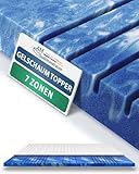 8 cm hoch - 7-Zonen Deluxe Gelschaum-Topper 180x200 cm mit RG 50 - Hochwertiger Lyocell-Bezug - Antirutschfunktion - Umlaufendes Klimaband - Gel-Topper 180 x 200 8cm
