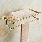 Eleganter Handtuchhalter aus Messing, an der Wand montierter Handtuchhalter für das Badezimmer, Handtuchstange aus Kupfer, stilvolles Badetuchregal, perfekt für die Inneneinrichtung und Organisation