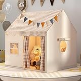 Spielzelt Kinder Indoor für Drinnen, Kinder Spielhaus Indoor Kinderzelt Kinderspielhaus, Zelt für kinderzimmer (Khaki)