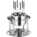 WMF Allegro Fondue-Set 11-teilig, für 6 Personen, mit Brenner und Gabeln, Cromargan Edelstahl, Fonduetopf Induktion, spülmaschinengeeignet