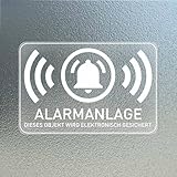 YIKIADA Alarmanlage Aufkleber 7,6 × 5 cm Vinyl Selbstklebend Alarmgesichert Sicherheit Etiketten Wasserdicht Einbruchschutz Sticker für Auto Büro Haus 10 Stück
