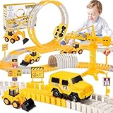 Adeokay Spielzeug ab 3 4 5 6 7 8 Jahre, Autorennbahn ab 3-8 Jahre Kinderspielzeug ab 3-8 Jahre Auto Spielzeug Geschenk Junge 3-8 Jahre Bagger Spielzeug ab 3-8 Jahre Rennbahn Kinder 3-8 Jahre