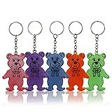 EDUPLAY 6er Reflektorbär Schlüsselanhänger - Bär 7 cm Reflektor - Schlüsselring - Schlüsselanhänger - Verschiedenfarbig