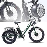 Elektrisches Dreirad Mit Tretunterstützung, 24'×4,0' Breite Reifen, 3 Fahrmodi, Elektro-Dreirad Für Erwachsene Mit Gepäckkorb, Hupe Und Lcd-Display, Ideal Für Einkäufe, 200 Kg Tragfähigkeit Green