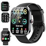 Smartwatch für Männer Frauen Anrufe annehmen/tätigen, 1,9 Zoll HD Fitness Uhr Smartwatch mit Herzfrequenz Schlaf SpO2 Monitor, 110+ Sport Schrittzähler, IP68 Wasserdicht Fitness Activity Tracker für