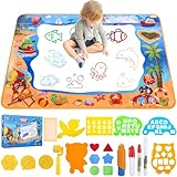Zaxiva Wassermalmatte 100 x 70cm, Aquarell-Kritzelmatte mit Wasserstift, Wasser Doodle Matte, Geschenk für Kinder, Spielzeug ab 1-3 Jahre, Geschenk ab 1 2 3 4 Jahr, Lernspielzeug für Mädchen & Jungen