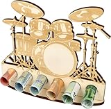 XL Geldgeschenk Schlagzeug aus Holz|Geschenkidee|Gutscheinverpackung|witziges Geschenk|Geldgeschenk für Musiker Frauen und Männer Bandgründung(Schlagzeug)