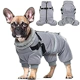 Hjyokuso Wasserdichter Hundemantel, Hundejacke mit Geschirr, Wintermantel Hund für kleine Mittel Große Hunde, Winddichte Winterjacke Hund Outfit mit Reflektierender Streifen und Reißverschluss S-XL