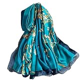 Seidenschals Damen, Große Seidentücher für Frauen Stilvoll Seidentuch Haare, Stola Seidentuch Halstuch Pashmina Langer Schal, Leicht Seidentuch Silk Schal Halstuch Tuch Geschenk Frauen-180*90cm