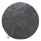 Floordirekt Badteppich - extra flauschig & schnelltrocknend - Badezimmerteppich mit rutschhemmender Rückseite - Badematte Duschvorleger (Maris) (Dunkelgrau, rund 120 cm)