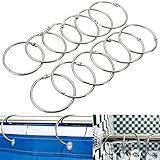 Ungfu Mall 12PC Edelstahl Kreis Duschvorhang Haken Badvorhang Glide Hanger
