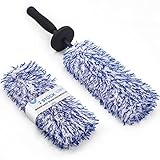 Toripor Mikrofaser Auto Felgenbürste extra dünn - Mit Weich Ersatz Bürstenbezug, Lang Felgen Reinigung Bürste Car Wheel Cleaning Brush für Schonenden Kratzfreien Profi Alufelgen Wäschen & Pflege