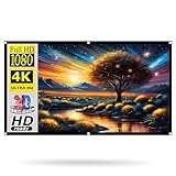 XOBRJQZ Projektionsleinwand 16:9 3D-Filmleinwand, Faltbare Knitterfreie Tragbare Außen Projektor-Leinwand für Heimkino, Kirche, Büro, Klassenzimmer(60 inch)