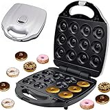 Syntrox Donut Maker Kombigerät mit Wechselplatten, 2000 Watt Leistung, Edelstahl, Silbernes Design, Antihaftbeschichtet, einfache Reinigung, Küchenmaschine