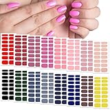Dimeho 16 Blatt Nagelkunst Sticker Nagellackstreifen Selbstklebende Nagelfolien Bunte Fingernagelaufkleber Maniküre Nagel Abziehbilder für Frauen Mädchen Nagelkunst Dekorationen DIY（256PCS）