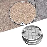 LXHELIVERY Unsichtbarer Schachtdeckel Aus Edelstahl Mit Rahmen Abwasserbeckendeckel Mit Haken Unsichtbarer Inspektionsdeckel Für Hofeinfahrten, Abwasserbeckendeckel(60 cm/23.6 in)