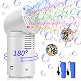 FORMIZON Feuerwerk Seifenblasenmaschine, Elektrisch Blasenmacher für Kinder, Tragbare Seifenblasen Spielzeug mit DIY Aufkleber und Lichtern, Bubble Machine für Hochzeit (Hochzeit)