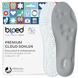 biped Cloud extra weiche Einlegesohlen für Alltag, Sport und Arbeitsschuhe - Orthopädisch dämpfende Schuheinlagen mit Fersenpolster – Massage Schaumstoff Einlagen z2938(grey,42-44)