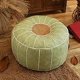 Hochwertiger Leder-Pouf, ungefüllt, runder Ottoman-Fußhocker, Sitzsack-Stuhl, moderne Fußstützen-Abdeckung, Aufbewahrungslösung