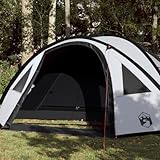 Tino Tech Kuppel-Campingzelt 4 Personen Gruppenzelt Winddicht Campingzelt Familienzelt Große Wurfzelt Festivalzelt Wurfzelte für Familie Trekkingzelt 300x250x132 cm Polyester&PE Weiß, verdunkelnd