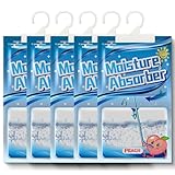 Kleiderschrank Feuchtigkeitsabsorber 5 Pack x 100g, Hänge Luftentfeuchter mit Duft, Moistureproof Desiccant Bag, Waschräume, gegen Feuchtigkeit Anti-Schimmel Desodorierende Trockenmittel-Tasche