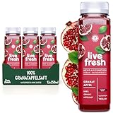 LiveFresh Granatapfelsaft Kaltgepresst¹ – 12x250ml – 100% Granatapfel Direktsaft ohne Zusätze – Nicht erhitzt – In Deutschland hergestellt