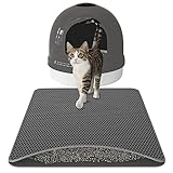 F ® FLLUFFY Katzenklo Matte 58x75 cm Katzenstreu Matte als Unterlage für Katzentoilette Wasserdichtes Urinbeständiges Material Matte Katzentoilette I Grau