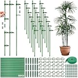 TUIBEIDAMAI Pflanzenstäbe, Rankhilfe, 36 Pflanzstab mit 18 Verbinder und 36 Karabinern, Gartenstäbe, Pflanzenhalter, Ranghilfe, Rankstäbe für Pflanzen, Gurken, Tomaten, Orchideen, Bohnen, Erbsen