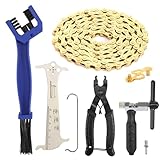 Fahrradkette 6/7/8 Fach Fahrrad Kette 1/2 x 3/32 Inch 116 Glieder Kettennieter Fahrrad mit Kettenschloss Zange + Kettenprüfer + Kettenbrecher, Kette Fahrrad Set Bmx Kettenwerkzeug Mountainbike