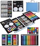 SOBEAU 144-teilig Malset, Malkoffer Kunstset für Kinder, Zeichenstifte Professionell Set mit Buntstifte, Wasserfarben, Ölpastellfarbe, Farben und Kohlebleistiften, Geschenk für Kinder und Erwachsene