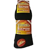 Thermosocken für Herren, 3 Paar, gebürstet, warm, 3 x Schwarz (schwarz, schwarz, schwarz), UK 6-11, EUR 39-45, NORMAL