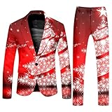 Generisch Weihnachtsanzug und Hosenset mit Volldruck für Herren (Red XXXL)