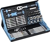 HAZET Smartcase Bit-Satz 2200SC-32 I 59-teilig, Antrieb: Sechskant 6,3 (1/4 Zoll), besonders viele Werkzeuge auf kleinstem Raum für beste Übersicht I klappbarer Werkzeug-Satz Made in Germany
