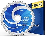 FALKENWALD ® Kreissägeblatt 190x30 mm für Holz, Metall & Alu - Sägeblatt 190x30 kompatibel mit Handkreissäge von Bosch & Makita - Multi Sägeblatt 190x30 Handkreissäge mit Hartmetall Zähnen
