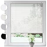 SONELLO Aluminium Jalousie 65cm x 220cm Weiß Alu Jalousie Klemmfix ohne Bohren Sichtschutz Blendschutz Lichtschutz Sonnenschutz für Fenster und Türen