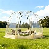 GYMAX Transparentes Pop up Zelt, faltbares Kuppelzelt für 5-6 Personen, durchsichtiges Wurfzelt mit Tragetasche, Bubble-Zelt für Outdoor-Aktivitäten, Sofortzelt wetterfest