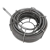 Rohrreinigungsspirale, Abflussreiniger Spirale mit Slide Groove, Aufbewahrungskorb, 4.9mx4, 2.5m x1 Spiraldurchmesser 16mm, für Rohrbreiten von 1,18 bis 3,94 Zoll Geeignet.