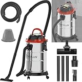 HSHa Nass- und Trockensauger 1200 W, 20 l Edelstahltank | Nass-Trocken-Staubsauger mit Blasfunktion für Auto, Garage, Werkstatt, Haushalt/Kunstrasen