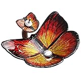 Waschbecken aus gehärtetem Glas – Aufsatzwaschbecken mit Wasserhahn und Zubehör, Rot-Gelb-Farbverlauf