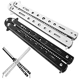 Schmetterlings Kamm, 2 Stück Edelstahl Faltbarer Trainings Kamm, Taschenkamm, Haarstyling Zubehör für Anfänger, Haar