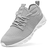 Damen Laufschuhe Turnschuhe Sportschuhe Sneaker Running Tennis Schuhe Freizeit Straßenlaufschuhe Fashion Leichtgewichts Atmungsaktiv Walkingschuhe Outdoor Fitness Jogging Sportsschuhe Grau 40 EU