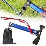 TOATELU Campinghammer 30.5cm, Camping Hammer mit Haken und Mini-Hacke, Hammer aus Aluminium, Outdoor-campinghammer, Multifunktionaler Hammer für Zeltheringe mit Aufbewahrungstasche(Blau)