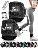 BeMaxx Fußschlaufen für Kabelzug 2er Set + eBook - Kickbacks Fussschlaufen Klettverschluss Gepolstert - Seilzug Ankle Foot Straps Fuß-Manschetten Schlaufen | Gym Zubehör Kraft-Sport Fitness Frau Mann