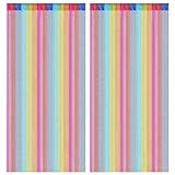 2 Stück Fliegenvorhang Balkontür, 1m x 2m Balkontür Vorhang, Fadenvorhang Insektenschutz, Türvorhang Insektenschutz Schnittbar Langlebig Geeignet für Dekoration von Türen und Fenstern